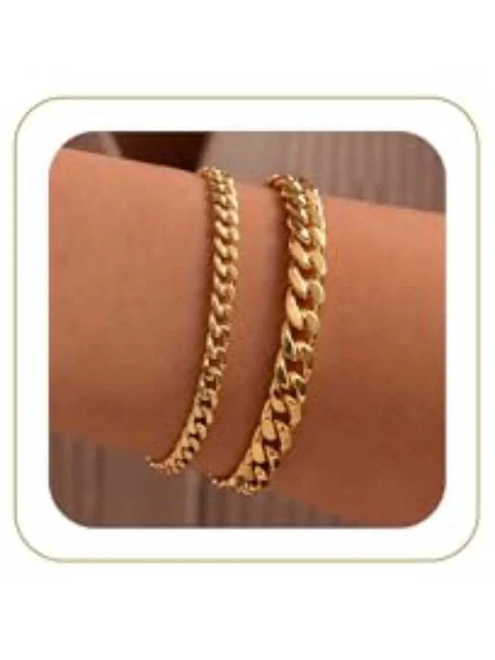 Gold Bracelets for Women Chunky 14K Gold/Silver Plated Bracelet